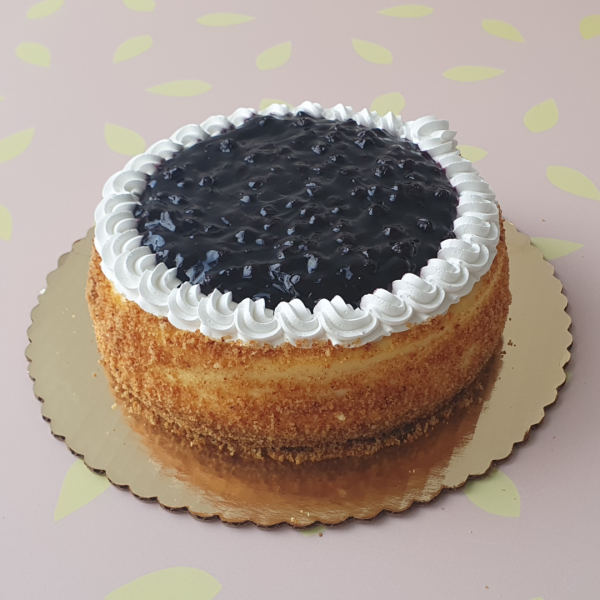 Dulce de cumpleaños cheesecake de mora de 9 pulgadas