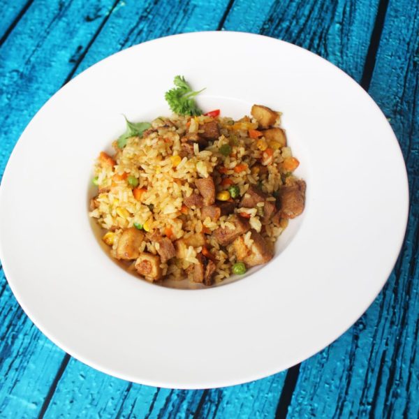Arroz frito de puerco ahumado