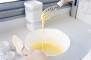 Preparación de crema pastelera
