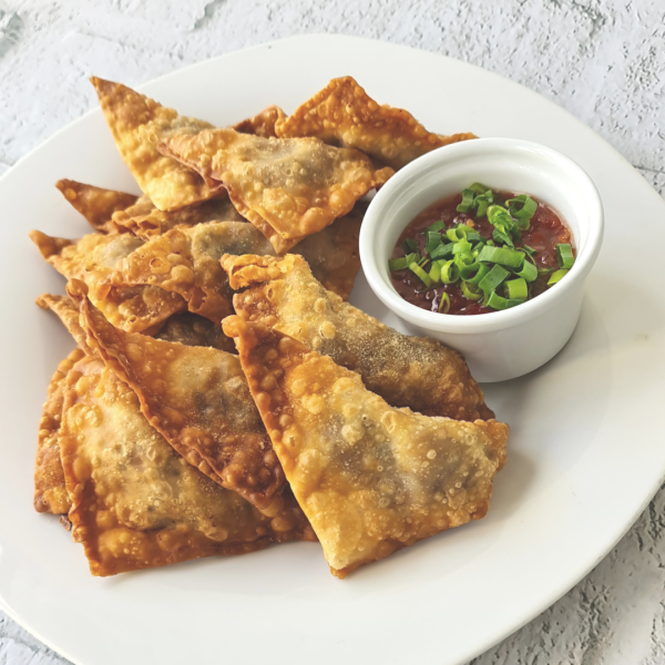 Wanton frito relleno de camarón